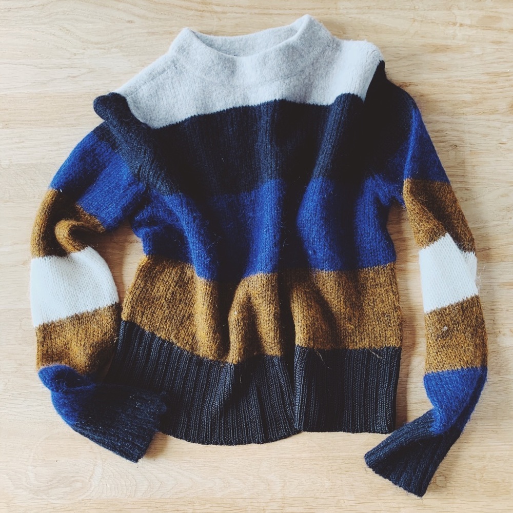 Rag & Bone Cropped Striped Mohair Sweater